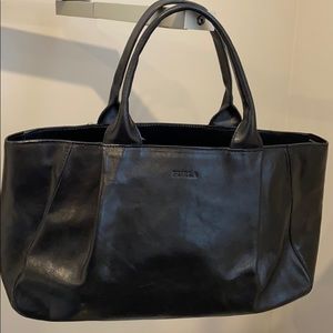 Black leather Furla handbag